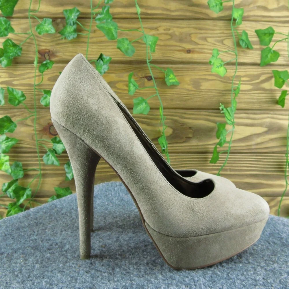 Steve Madden Darrina‎ Women Platform Heel Shoes Brown Leather Size 7 Medium